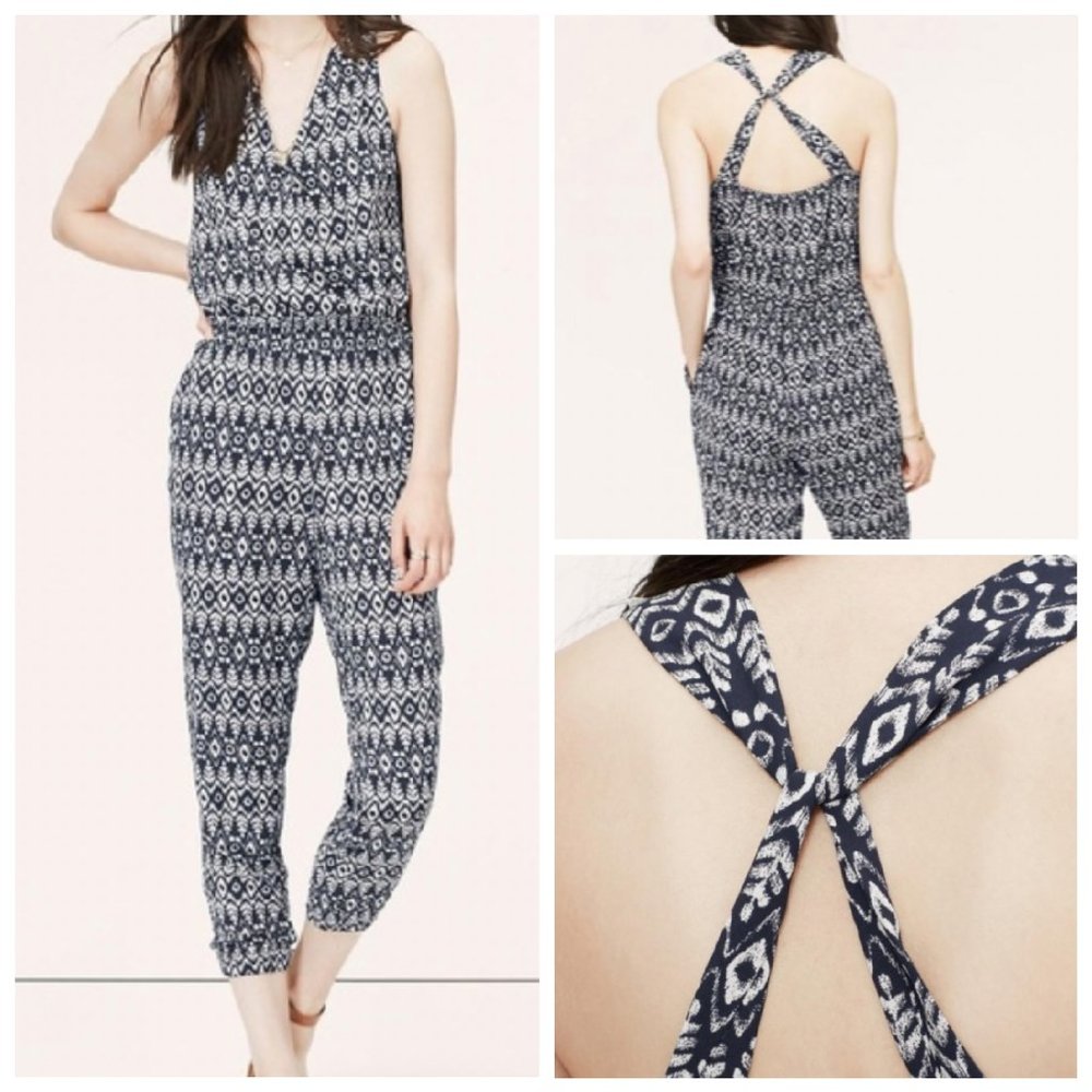 Loft (PETITES) Geometric Pattern Jumpsuit